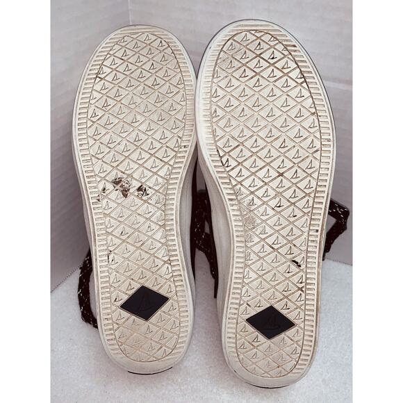 Womens 9 Sperry Canvas Sneakers  Shoes Black Memory Foam Insoles Top Sider Bling - Picture 10 of 13
